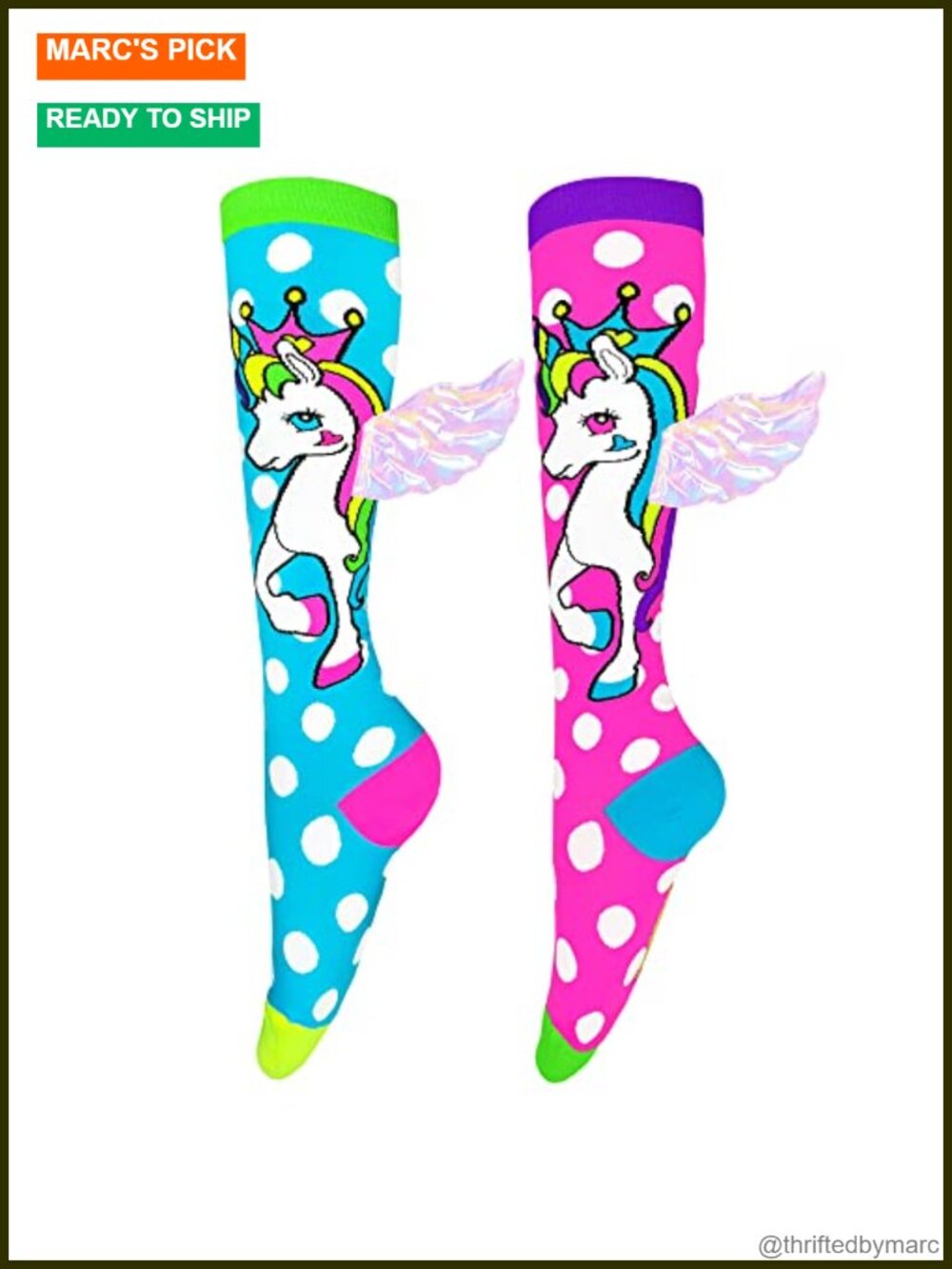 Knee-High Nylon Unicorn Socks for Crazy Sock Day Dress-Up